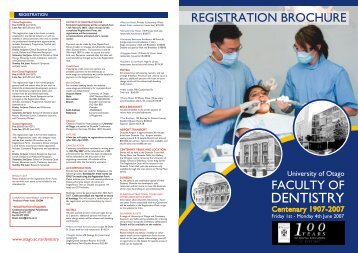 A3 registration flyer 07.cdr - Faculty of Dentistry - University of Otago