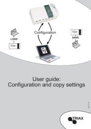 User guide: Configuration and copy settings - Triax