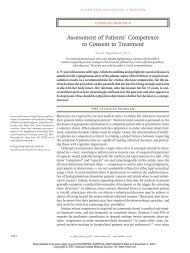 Assessment of Patients' Competence to Consent to Treatment