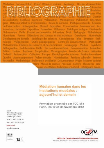 Médiation humaine dans les institutions muséales : aujourd ... - OCIM