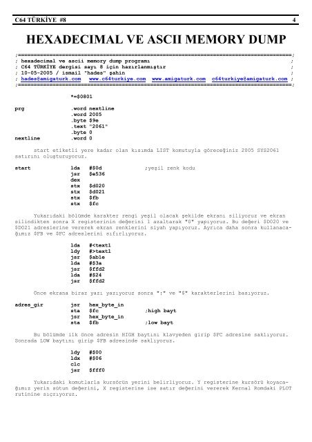 C64 Turkiye - Sayi 08 (Ekim 2005).pdf - Retro Dergi