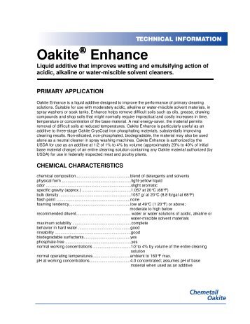 Oakite Enhance - Super Kleen Direct