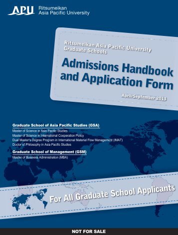 Admissions Handbook and Application Form