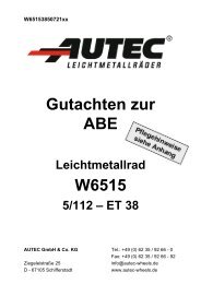 Gutachten zur ABE W6515 - AUTEC GmbH & Co. KG