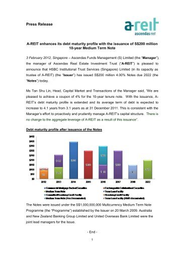 Press Release - Ascendas REIT