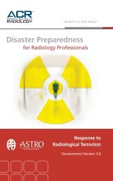 ACR Disaster Preparedness Primer for Radiology Professionals