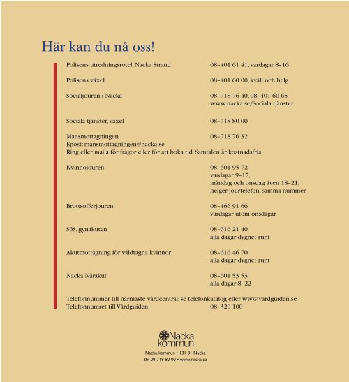 Stoppa mäns våld mot kvinnor - Nacka kommun