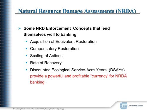 A Creative Approach To Resolving NRDA Liabilities - NSRP