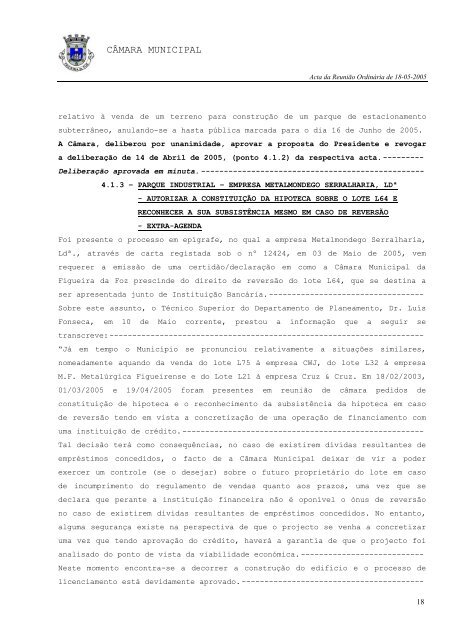 ACTA N.Ã‚Âº 012/2005 REUNIÃƒÂƒO ORDINÃƒÂRIA DE 18-05-2005