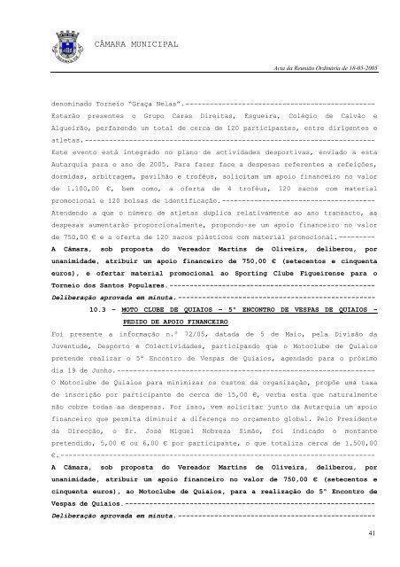 ACTA N.Ã‚Âº 012/2005 REUNIÃƒÂƒO ORDINÃƒÂRIA DE 18-05-2005