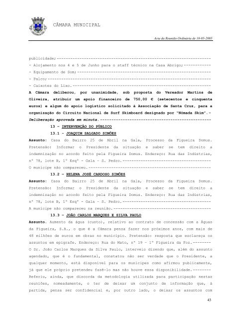 ACTA N.Ã‚Âº 012/2005 REUNIÃƒÂƒO ORDINÃƒÂRIA DE 18-05-2005