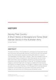 Serving their Country: A Short History of Aboriginal ... - Australian Army