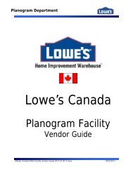 Planogram Facility - LowesLink