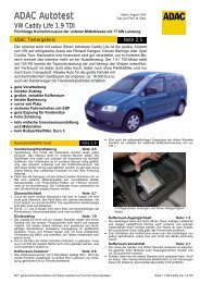 Umfassender Test VW Caddy Life 1.9 TDI - ADAC