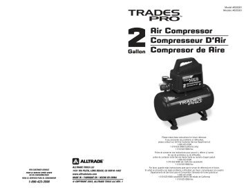 2Air Compressor Compresseur D'Air Compresor de ... - Alltrade Tools