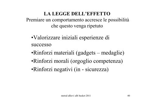 Corso Allievo Allenatore FIP Metodologia dell'Insegnamento Sportivo