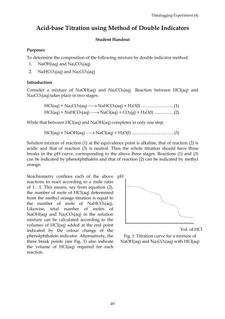 Acid-base Titration using Method of Double Indicators