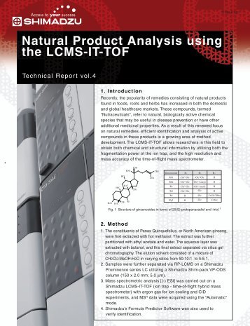 Natural Product Analysis using the LCMS-IT-TOF - Shimadzu