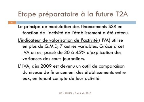 Valorisation de l'activitÃ© par le PMSI en HDJ SSR - APHJPA