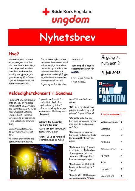 Nyhetsbrev Ã¥rgang 7 - nr. 2/2013 - RÃ¸de Kors