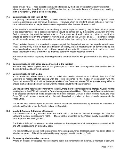 Incident reporting policy - Homerton University Hospital