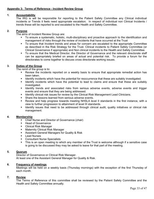 Incident reporting policy - Homerton University Hospital