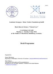 Draft Programme - Academia Europaea
