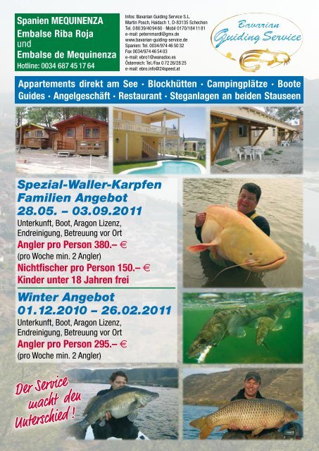 Campingplätze · Boote Guides · Angelgeschäft · Restaurant