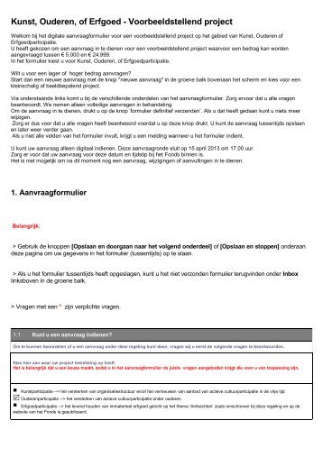Kunst, Ouderen, of Erfgoed - Voorbeeldstellend project - Fonds voor ...