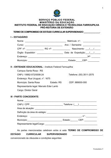 05 - termo de compromisso if farroupilha Ãºnico - Instituto Federal ...
