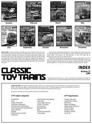 CTT 1999 Index - Classic Toy Trains Magazine
