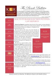 The Bench Bulletin - Kenya Law Reports