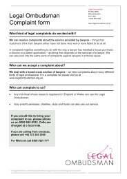 Download our complaint form - Legal Ombudsman