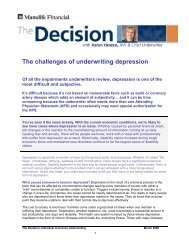 The challenges of underwriting depression - Repsource - Manulife ...