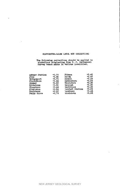 Bulletin 51, New Jersey Geodetic Control Survey Bench Marks in ...