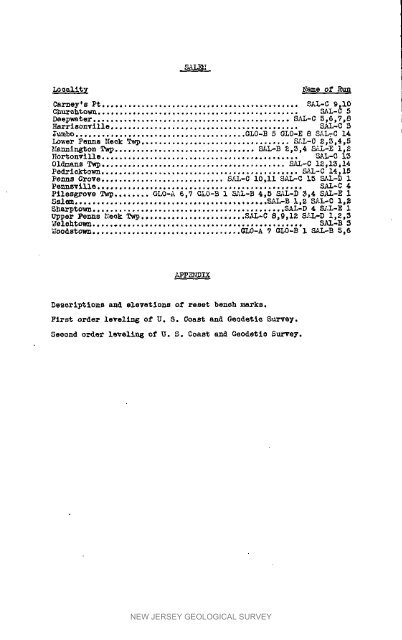 Bulletin 51, New Jersey Geodetic Control Survey Bench Marks in ...