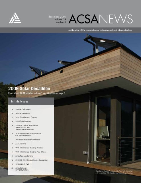 2009 Solar Decathlon - Association of Collegiate Schools of ...