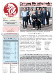 Zeitung für Mitglieder - Gartenstadt-Genossenschaft Mannheim eG