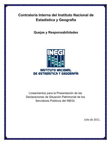 Contraloría Interna del Instituto Nacional de Estadística y ... - Inegi