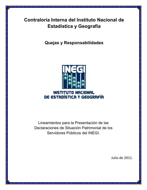 Contraloría Interna del Instituto Nacional de Estadística y ... - Inegi