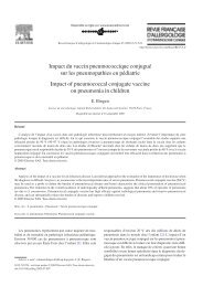 Impact du vaccin pneumococcique conjuguÃ© sur les pneumopathies ...