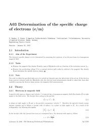 A03 Determination of the specific charge of electrons (e/m) - Technik