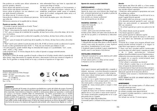MASSEUR DOS SHIATSU [MC18AH] User Manual ... - Sport-elec.com