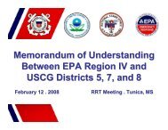 Memorandum of Understanding Between EPA Region IV and USCG ...