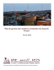 Plan de gestion des matiÃ¨res rÃ©siduelles du Nunavik (Projet)