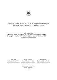 Organisational Structure as Barrier or Support in the Personal Social ...