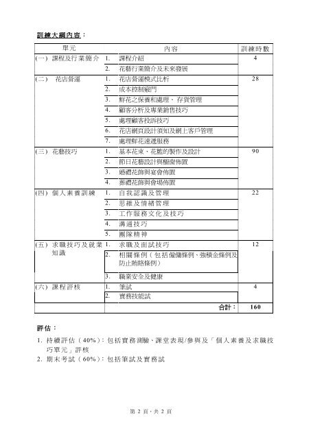 花店實務及花藝設計助理證書Certificate in Florist and Floriculture ...