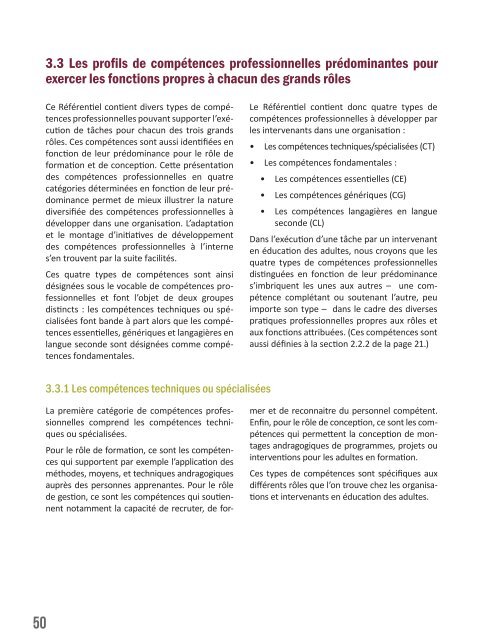 Référentiel pour le développement de compétences ...