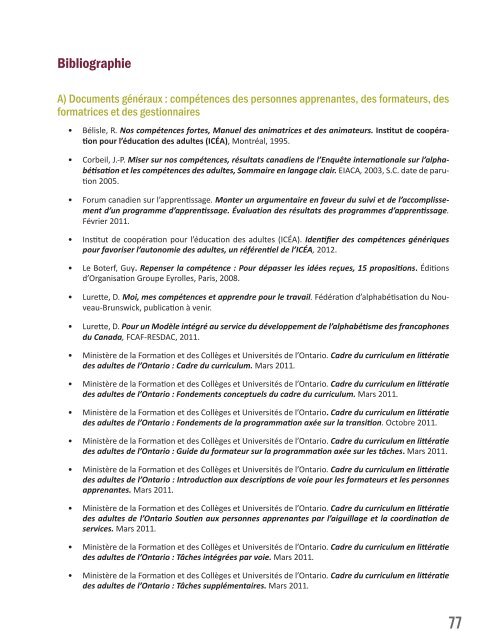 Référentiel pour le développement de compétences ...