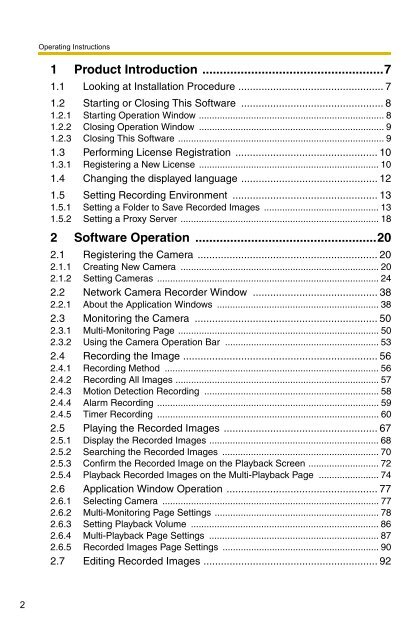 Operating Instructions - Panasonic